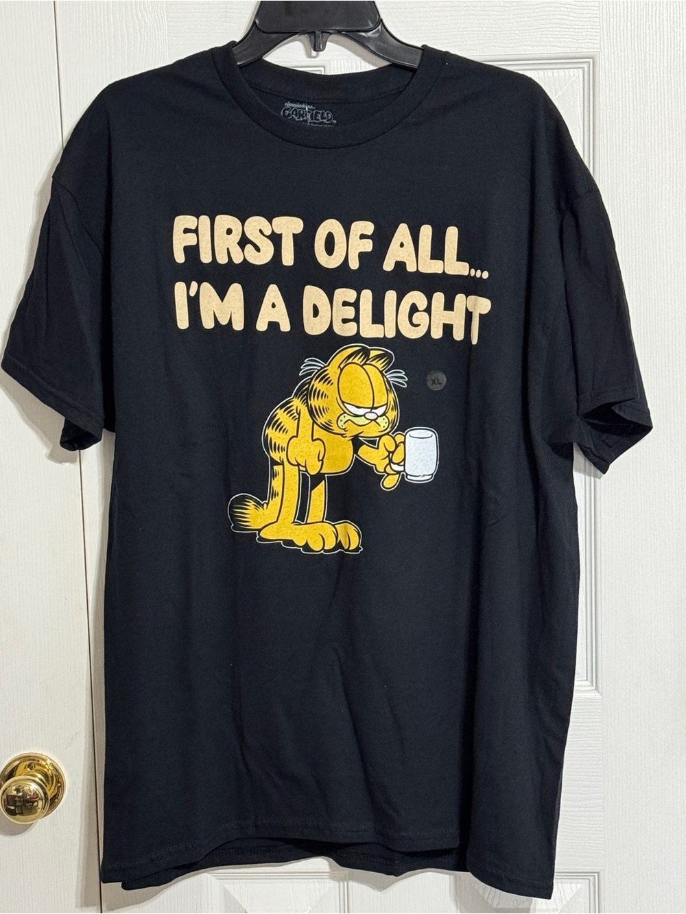 Garfield 'First of All... I'm a Delight' Short Sleeve Tee - Black